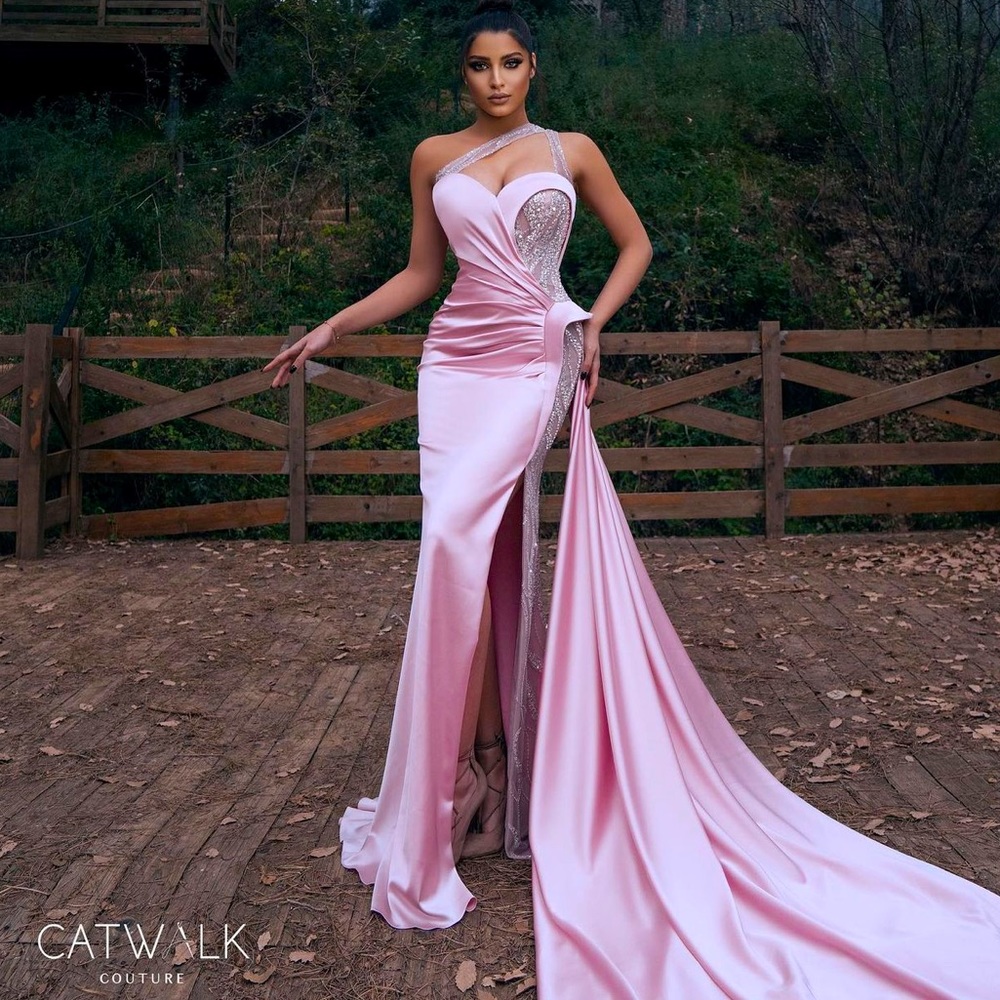 Catwalk Couture Evening Gown- Light Teal/Turquoise Color